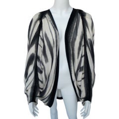 Vintage Hand Painted Black and White Silk Cocoon Cape