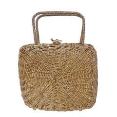 Vintage Koret Gold Basket Weave Bag
