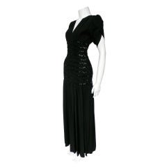 YSL Black Silk Crepe Dress with Elastic Bodice