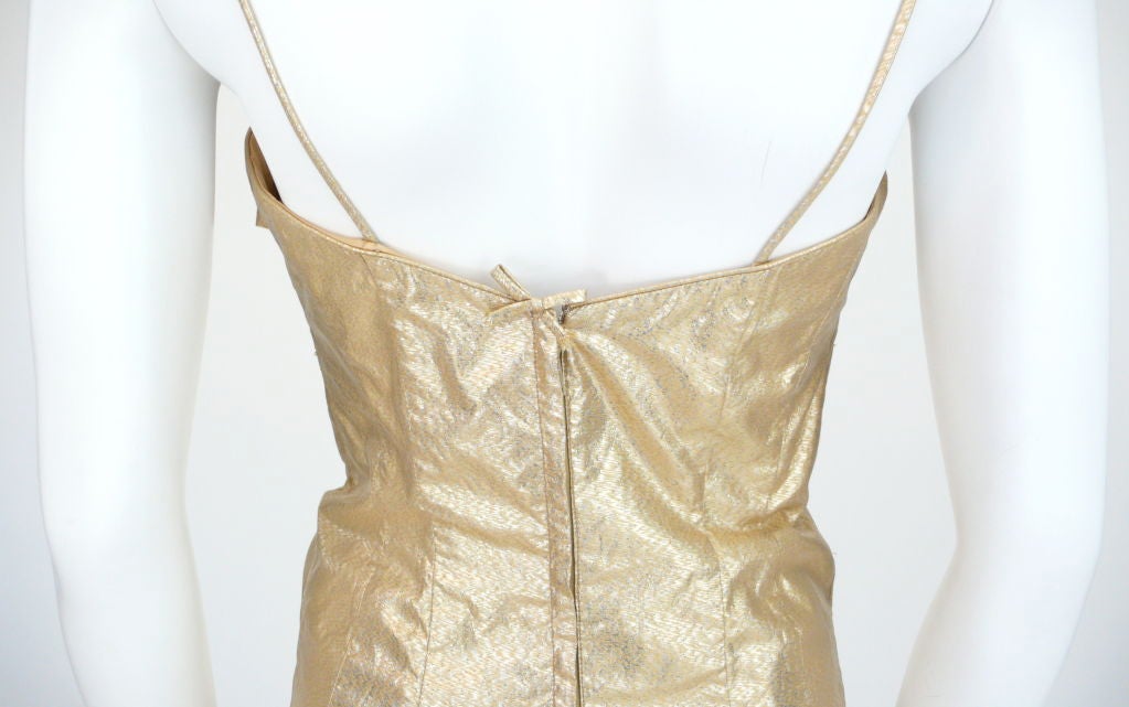 Women's Metallic Gold Mr.Blackwell Dress For Sale