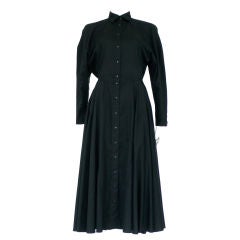 Azzedine Alaia 80's Black Shirt Dress