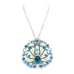 80's Hobe Peacock Rhinestone Necklace Vintage in Sex and the City 2