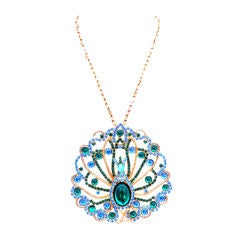 80's Hobe Peacock Rhinestone Necklace Retro in Sex and the City 2