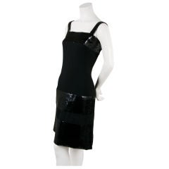 60's Black Wool and Sequin Mod Dress