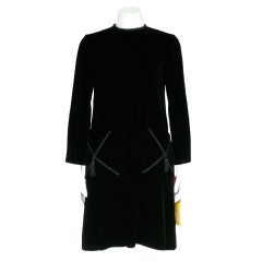 Harvey Berin Black Velvet Long Sleeve Dress