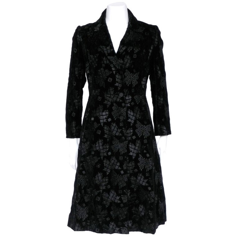 Givenchy Butterfly Mosaic Embroidered Velvet Coat