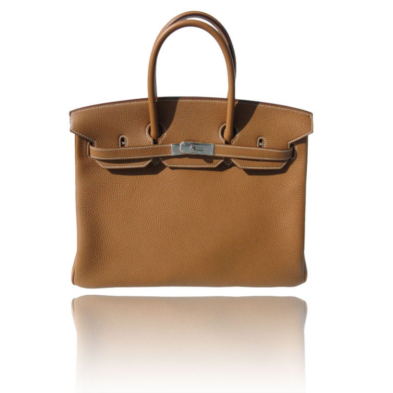 35cm Hermès Gold Taurillon Clemence Birkin For Sale