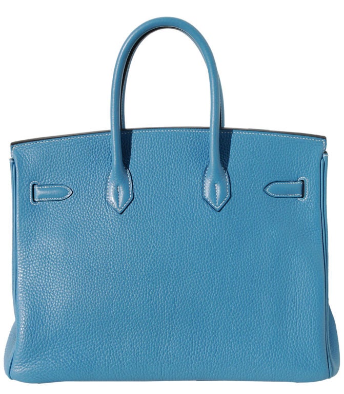 Women's 35cm Hermes Blue Jean Taurillon Clemence Birkin For Sale