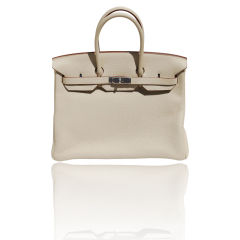 35cm  Hermes Parchment Taurillon Clemence Birkin