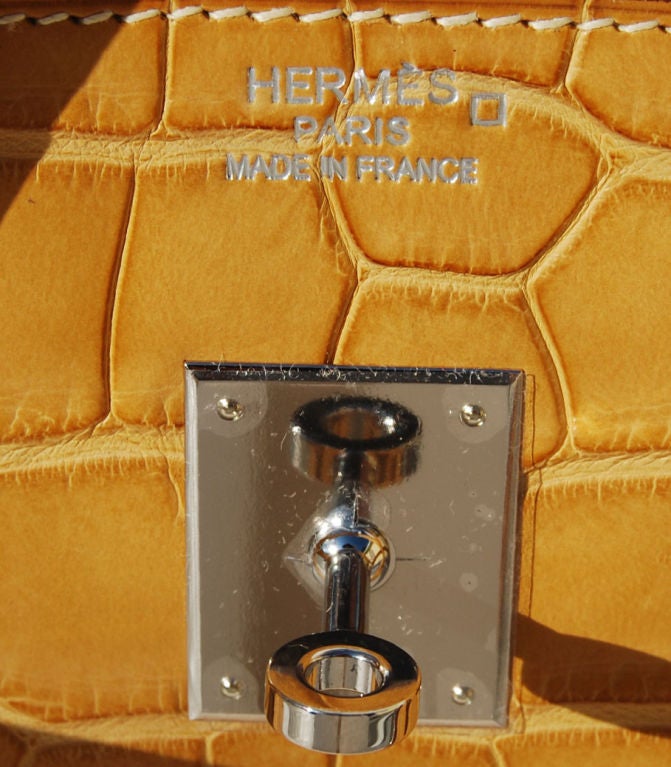 35cm Hermès Matte Paille Alligator Birkin