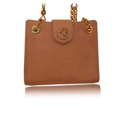 Tiffany Mocha Suede Small Purse with Gold Chain