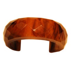 Fine Bakelite Carved Geometric Cuff Bracelet