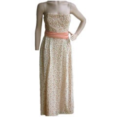 John Cavanagh Vintage Eyelet Couture Gown