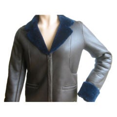 CHANEL Luxurious Shearling Leather Jacket Sz 2