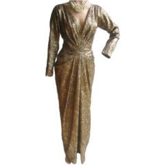 GALANOS Elegant Vintage Bronze Gown Sz 8-10