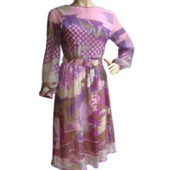 HANAE MORI Couture Label Vintage Silk Dress Sz 8