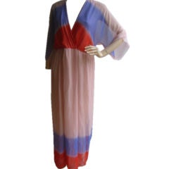 HANAE MORI Vintage Ombre Silk Kimono Gown Sz 10-12