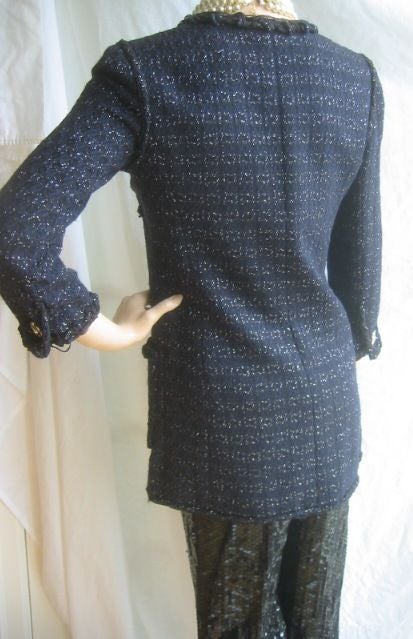 CHANEL '07  Tweed Jacket with Gripoix Cross Buttons Sz 4 5