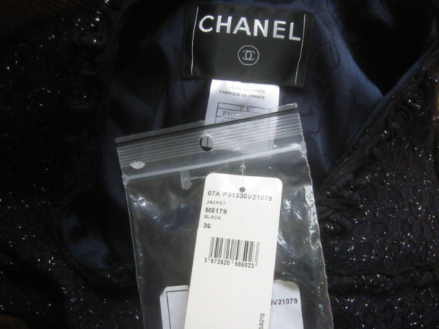 CHANEL '07  Tweed Jacket with Gripoix Cross Buttons Sz 4 6
