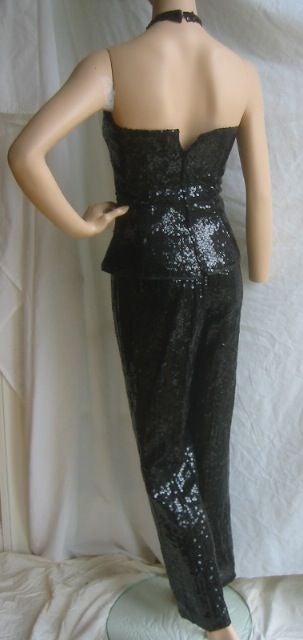 HALSTON Studio 54 Era Sequin Pant Suit Sz 2 1