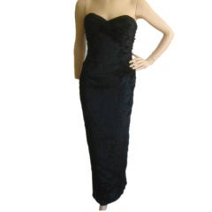 Vintage VICKY TIEL Couture Sexy Open Back Strapless Gown 2-4