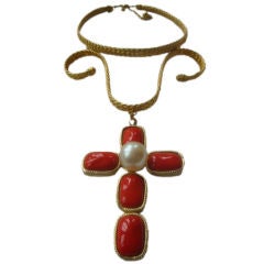 Kenneth Jay Lane Vintage Dramatic Cross Necklace