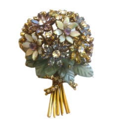 Vintage Iradj Moini Gorgeous Flower Bouquet Jeweled Pin