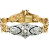 Platinum and 18kyg Sapphire and Diamond Bracelet