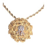 18k Gold and Diamond Sunburst Necklace