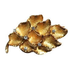 Boucheron Stamped 750 KT Leaf Brooch