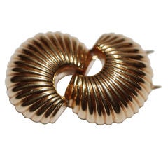 Cartier 14K Gold Swirl Shell Design Pin