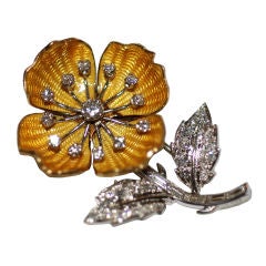 Boucheron Enamel and Diamond Pin