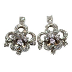 Pair of Boucheron Platinum Diamond Clip Earrings
