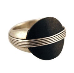SPRATLING OBSIDIAN STERLING SILVER RING museum quality