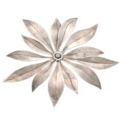 ANTONIO PINEDA STERLING SILVER MEXICAN FLOWER 1955 3D