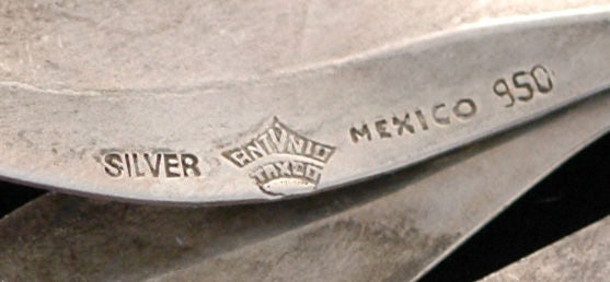 ANTONIO PINEDA STERLING SILVER MEXICAN FLOWER 1955 3D