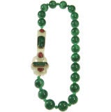 Genuine Jade and Coral Necklace