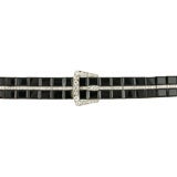 Art Deco Onyx  and Diamond Buckle Bracelet