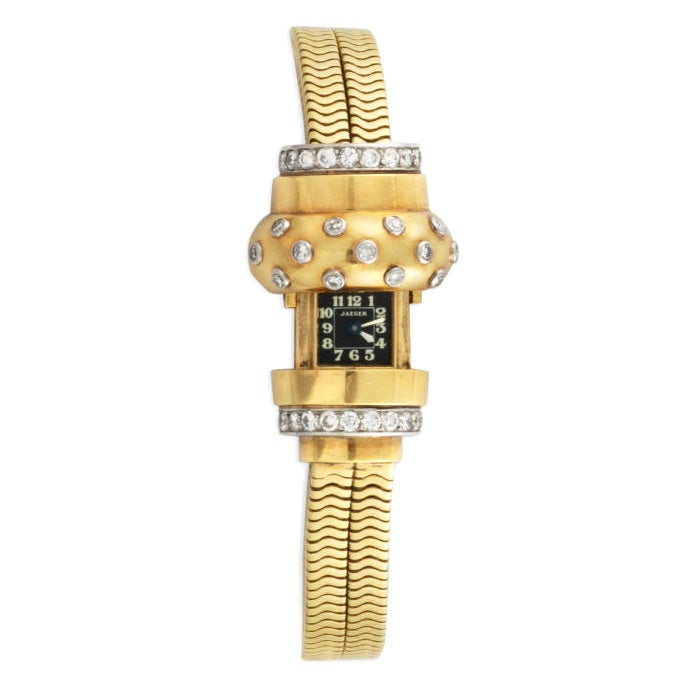 Jaeger-LeCoultre Retro Gold and Diamond Watch