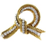 Van Cleef & Arpels Gold and Diamond Knot Brooch