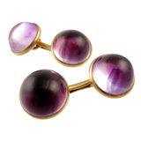 Gold and Amethyst Cufflinks