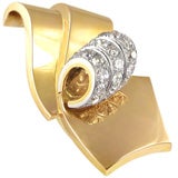 Chaumet Retro Gold and Diamond Brooch