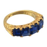 Tiffany Antique Gold and Sapphire Ring