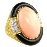 Angelskin Coral and Diamond Ring