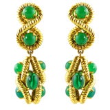 Christian Dior Faux Emerald Earrings