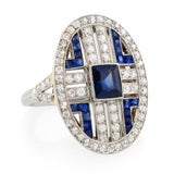 Antique Tiffany Art Deco Sapphire and Diamond Ring