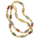 Pinchbeck Chain featuring Hardstone and Glass Panels