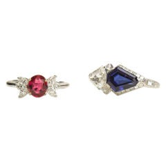 Tiffany & Co. Spinel Ring and Sapphire and Diamond Ring