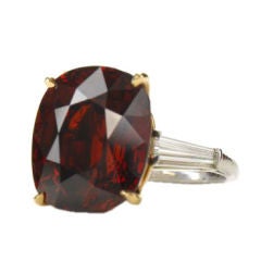 Large Garnet and Diamond Ring