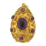 18K gold Italian amethyst watch/pendant